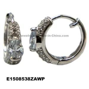 Silver Earring with Rhodium Customized Design for Wholesale Fashion Earring Jewelry