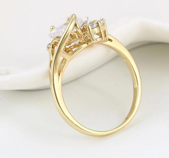 Unique Design Cooper Alloy Jewelry 14K Gold Plated Color Cheap Rings