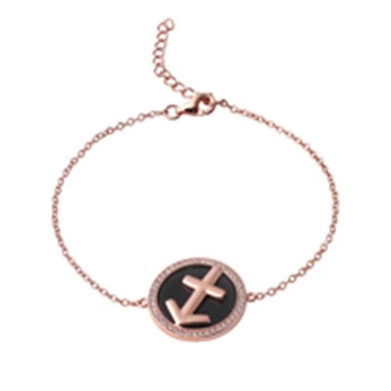 Rose Gold Plated Horoscope Over Enamel Bracelet