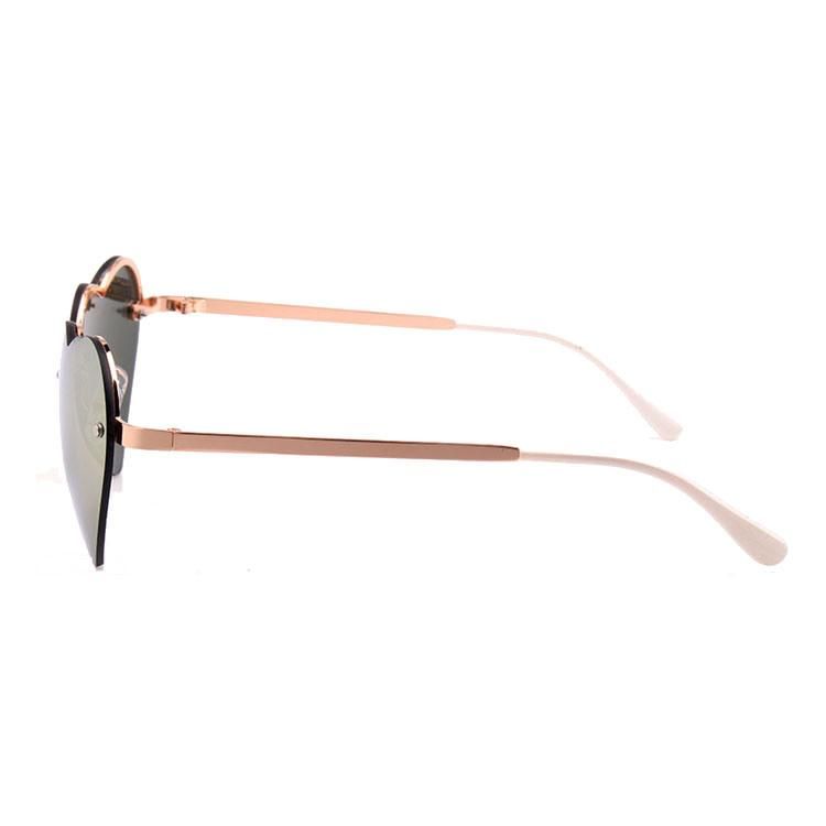 Rimless Heart Design Metal Pink Sunglass