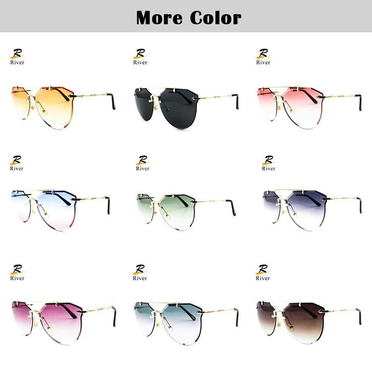 Oversize Fashion Custom Logo Wholesale Metal Frame Women Sunglasses