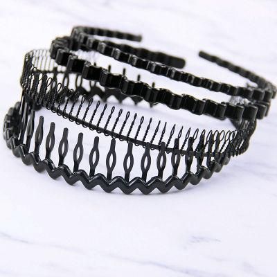 Black Color Simple Plastic Metal Daily Use Basic Hair Band
