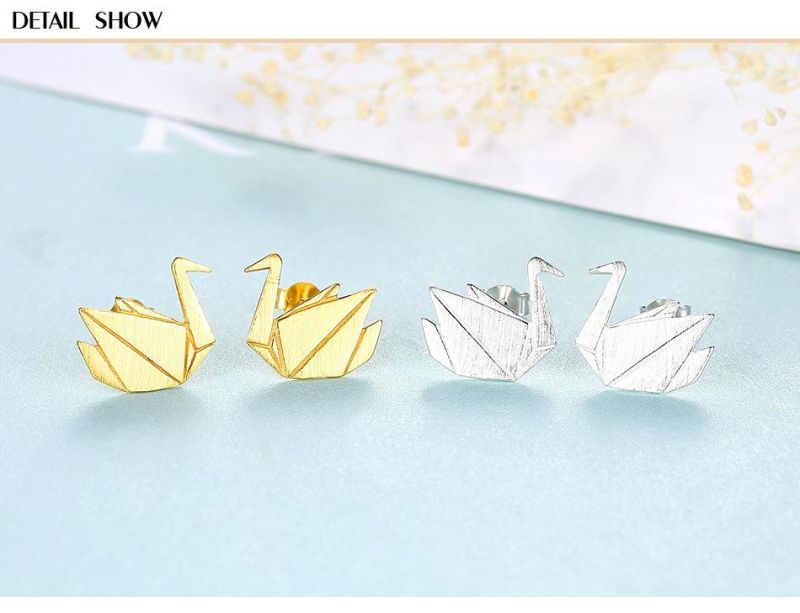 Golden and Sliver Thousand Paper Cranes Shape Ear Stud