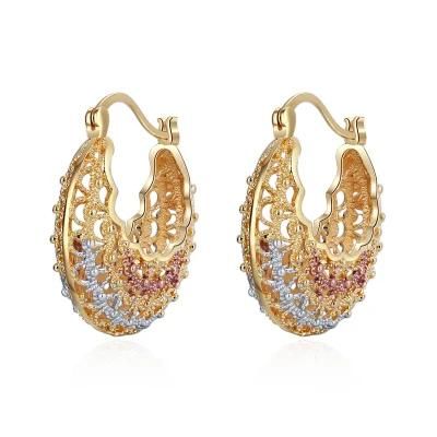 Earring Fashion Jewelry New Design Hoop Earring with Cubic Zirconia