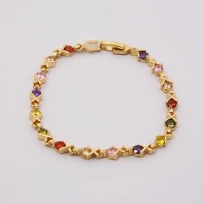 Hot Sales Fashion Jewelry 18K Gold Rhodium Gemstone Bracelet