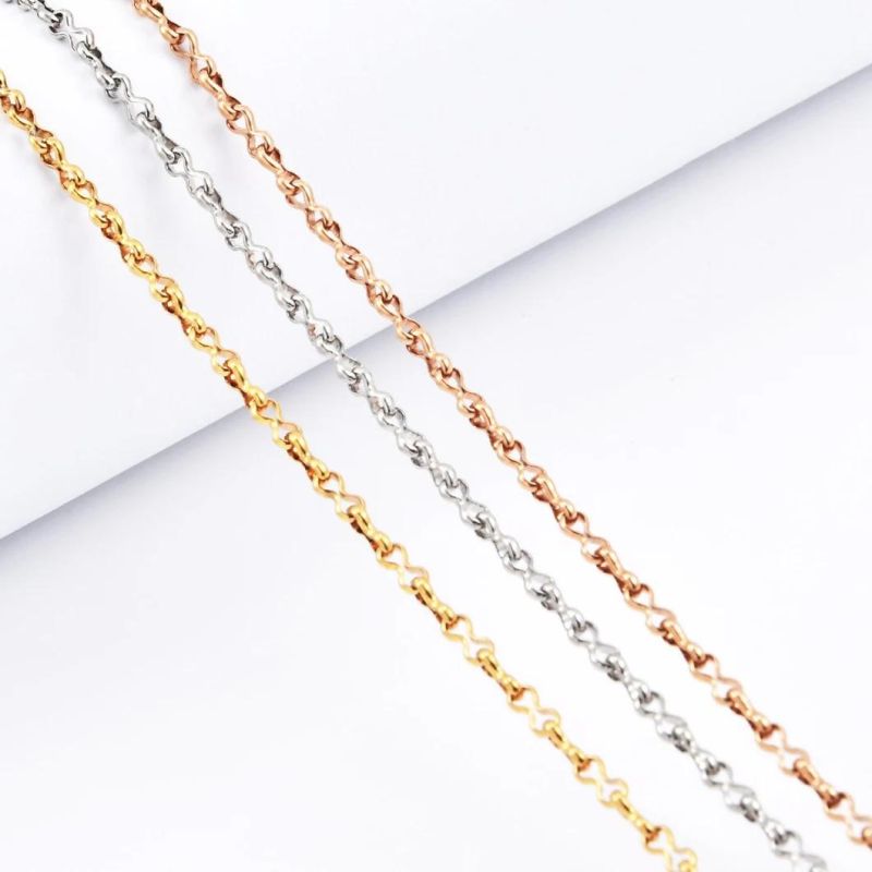 Custom Classic Gold Plated Eight Shaped Chain Stainless Steel Necklace Bracelet Anklet Fashion Jewelry
