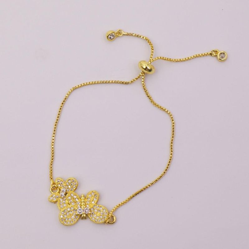 2020 Wholesale Fashion 18K Gold Plated Clover Pendant Bracelet Adjustable Accessories