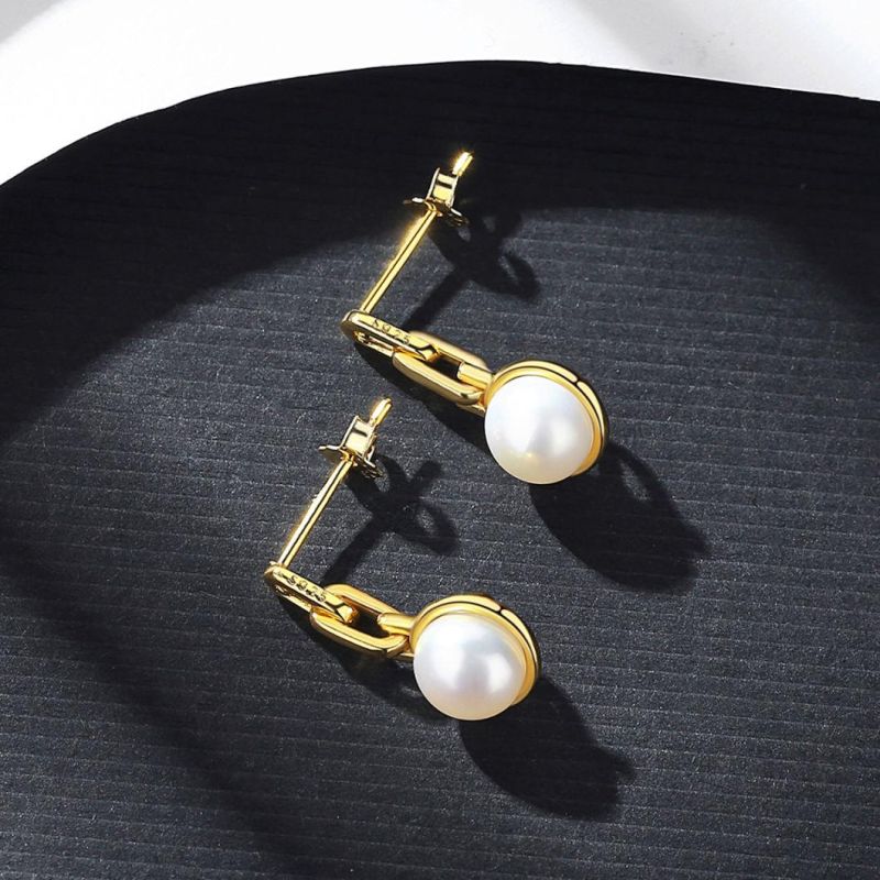 Jewelry Fashion Silver Earring with Pearl Ear Stud