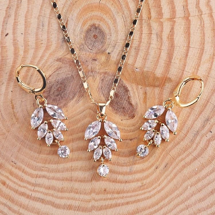 Costume Hengdian Wholesale Fashion Imitation Gold Plated Jewelry with Earring Sets Necklace Pendant