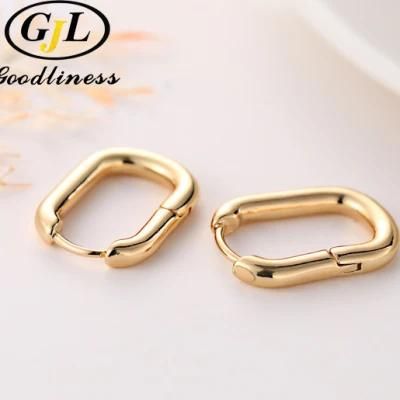 Wholesale Fashion Designer Square Copper Hoop Earrings Jewelry