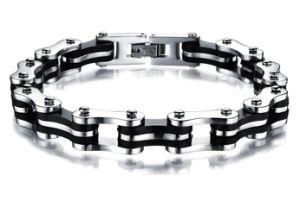 High Quality Women Men&prime;s Bike Chain Bracelet Silver Black Stainless Steel Link Bicycle Bike Chain Bracelets Jewelry