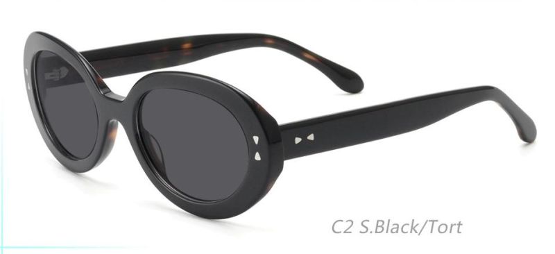 The Oval Shape Acetate Sunglasses for Women Retro Driving Glasses 90′s Vintage Fashion Narrow Oval Frame UV400 Protection