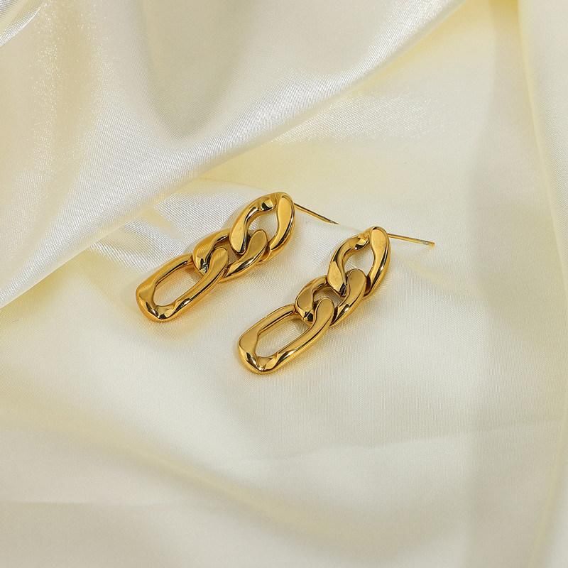 Stainless Steel Dangle Earring with 14K/18K Gold Plated and Steel Colour for Women Girls