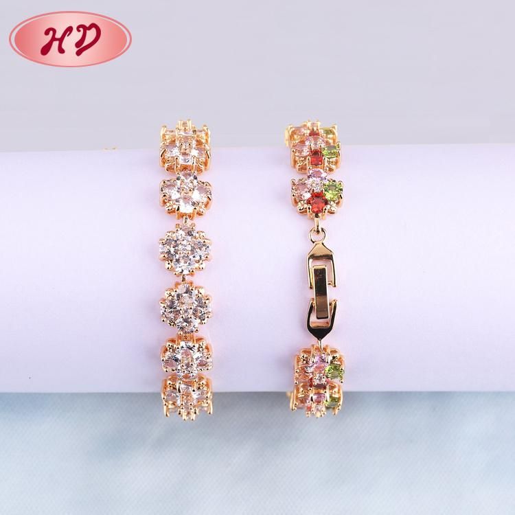 Wedding Wear Jewelry Quality Crystal Copper Ladies Gold Bracelets