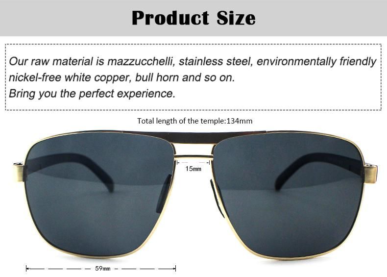 2021 Metallic Feel Double Beam Design Stock Polarized Men Sunglasses