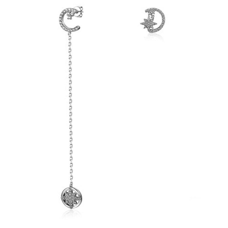 925 Silver Fashion Asymmetric Heart Earring for Girls