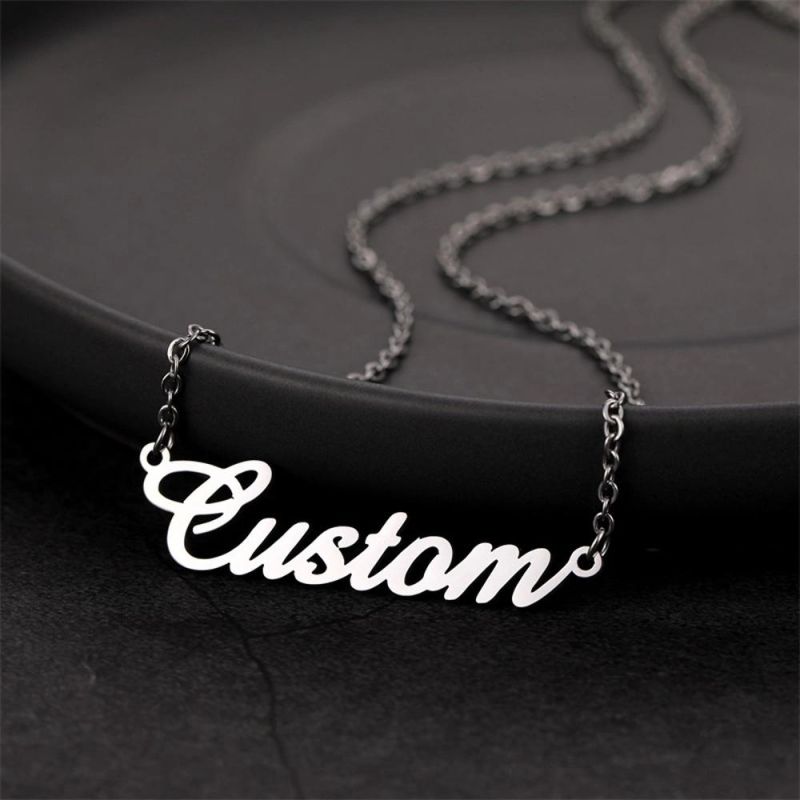 Customized Stainless Steel Name Necklace Personalized Necklace Pendant Nameplate Gift