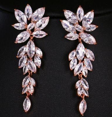 Wedding Earring Jewelry, Bridal Earring, Bridal Jewelry, CZ Jewelry, Factory Direct Wholesale, Rose Gold Earring
