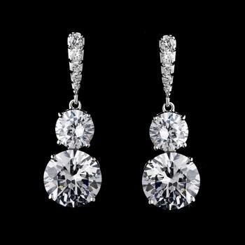 Wedding Small Round CZ Earring Jewelry, Bridal Small Round CZ Earring Jewelry