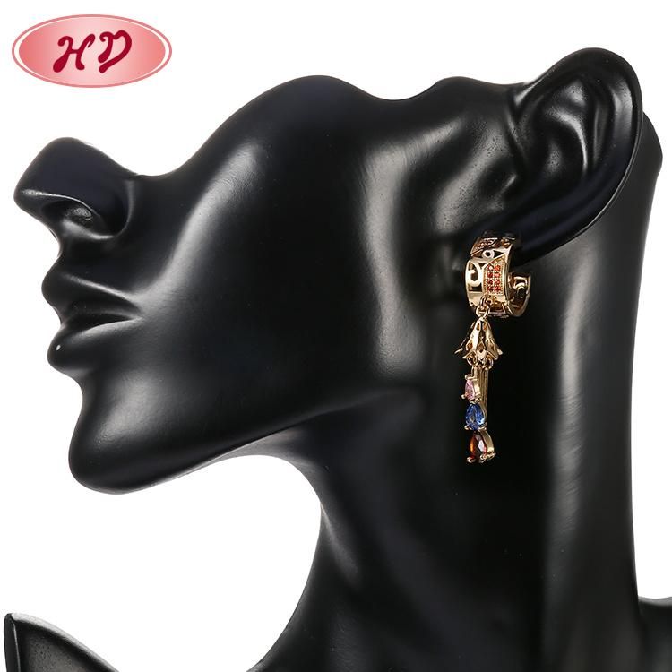2020 Hot Wholesale Wedding Fashion Jewelry 18K Gold Hook Earrings with Rhinestone for Women