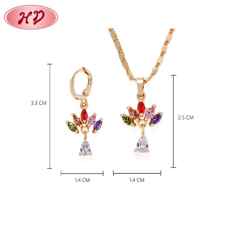 Imitation Jewellry Fashion Brass 18K Gold Plated Filled Jewelry Set