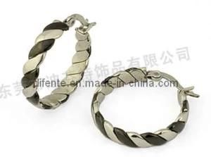 Black Plated Stainless Steel Earrings (EQ8150)