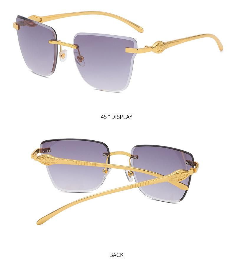 2022 Hot Sale Fashion Rimless Gradient Color Sunglasses Woman Trendy Shades Man Sunglasses