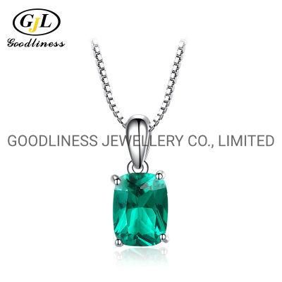 Women Diamond Crystal Gemstone Rhinestone Birthstone Emerald Turquoise Pendant Necklace