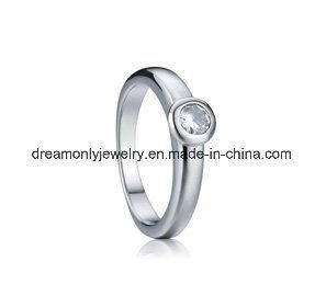 Fashion Jewelry Rhodium Plated Ring Finer Ring Jewelry Engagement Diamond Ring