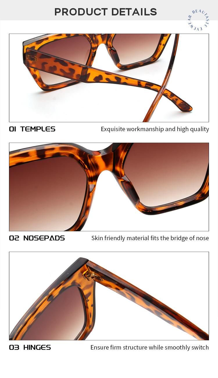 2022 Fashion New Big Frame Cat Eye Wholesale Sun Glasses High Quality Sunglasses for Women