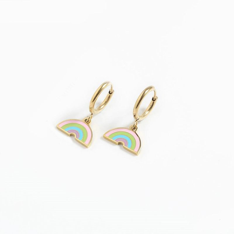 Manufacturer Custom High Quality Fashion Jewelry Charm Earring 18K Gold Plated Stainless Brand Earring 14K Gold Plated Earrings