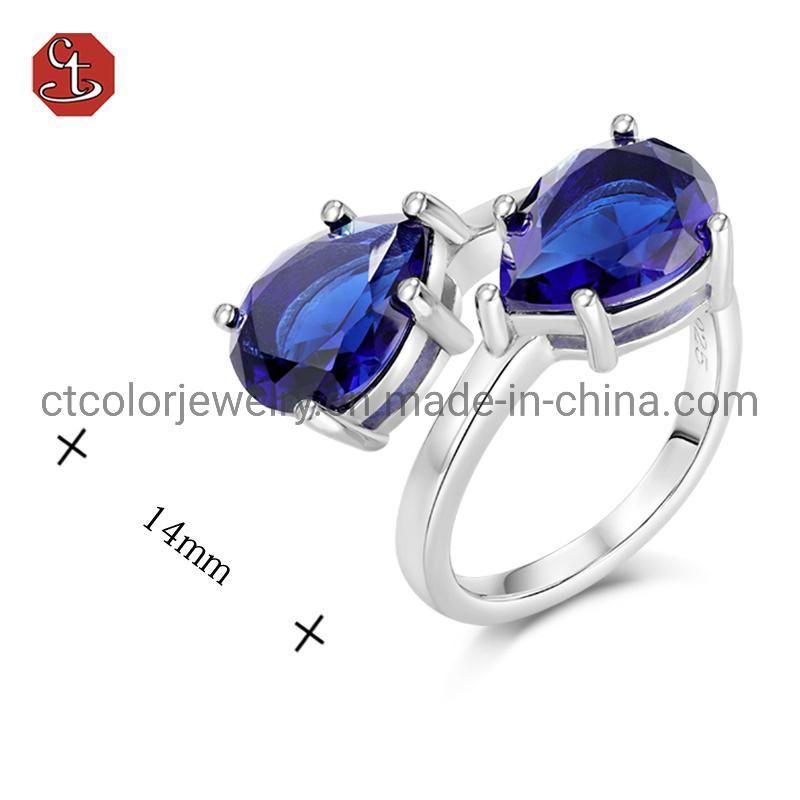 2021 Hot sale jewelry 925 sterling silver Gemstone Luxury Ring for women