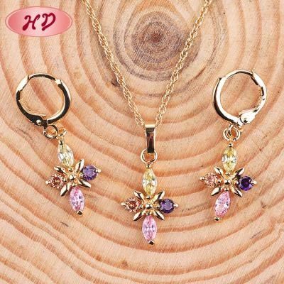 Fashion 18K Gold Plated Jewelry Set with Necklace and Earrings