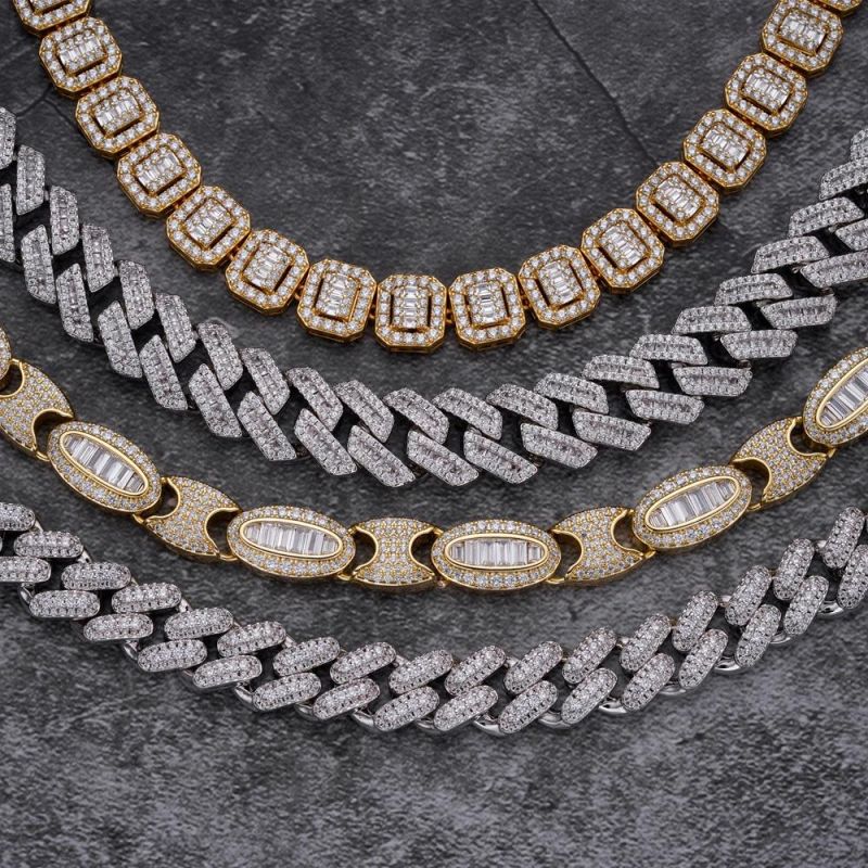 Fashion Jewelry 2022 Iced out Cuban Link Chain Bracelet Choker Necklace Jewelry