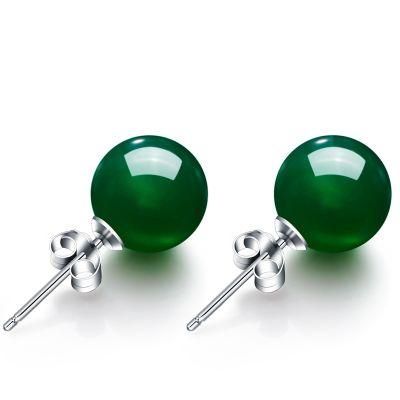 Fashion Natural Green Chalcedony Charm Jewelry Earrings