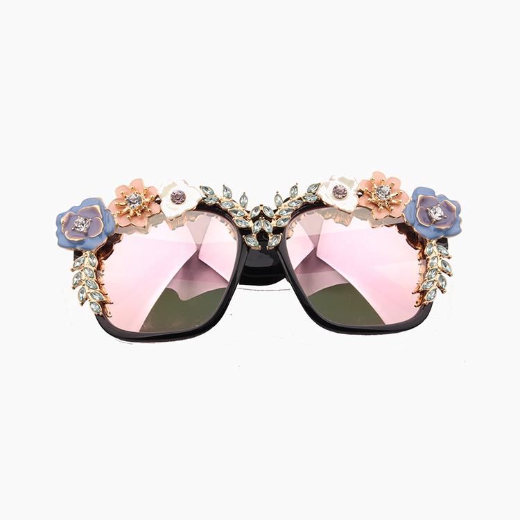 2018 Newly Fashionable Stylish Sunglasses with Flower Decoration