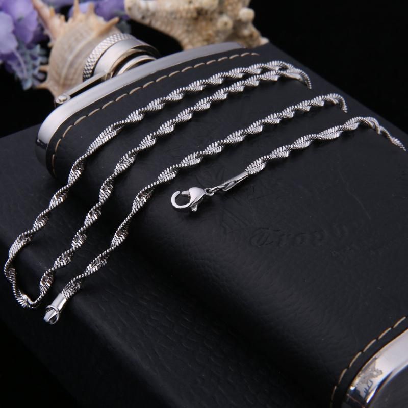 Classic Chain Stainless Steel Twisted Push Chain for Fashion Jewelry