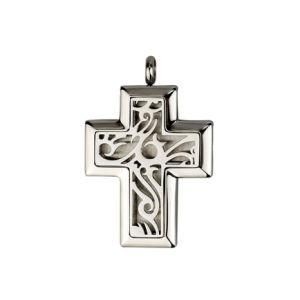 Essential Oil Stainless Steel Cross Locket Aromatherapy Diffuser Pendant Necklace