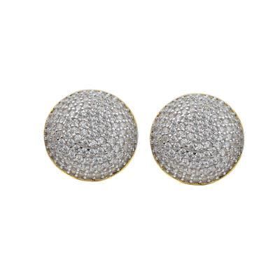 Wholesale Round CZ Diamond Micro Pave Stud Earrings