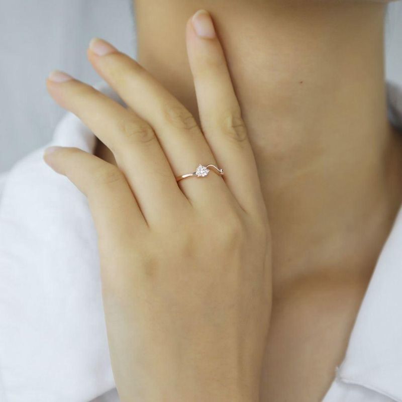 Real 925 Sterling Silver Ring Cute Fox Zircon Exquisite Adjustable Ring Women Wedding Girls Fashion Jewelry Gift