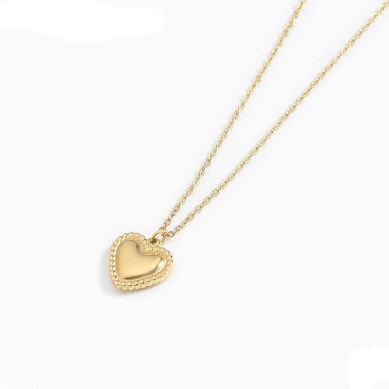 Manufacturer Custom Fashion Jewelry Cheap Chain 18K Gold Plated Necklace Waterproof Top Ranking Heart Necklace Stainless Steel jewellery Custom