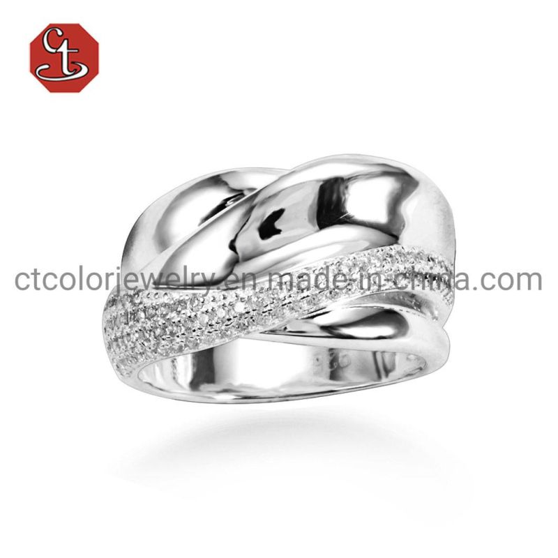 Trendy 925 Sterling Silver Jewelry Chain Rings for Women