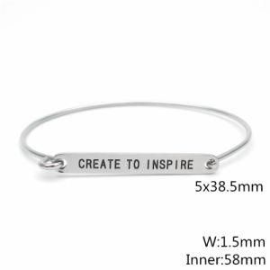 Fashion Jewelry Stainless Steel Bracelet with Text 58X1.5mm