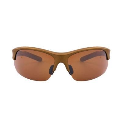 Gold Half Frame Sport Sunglasses Unisex