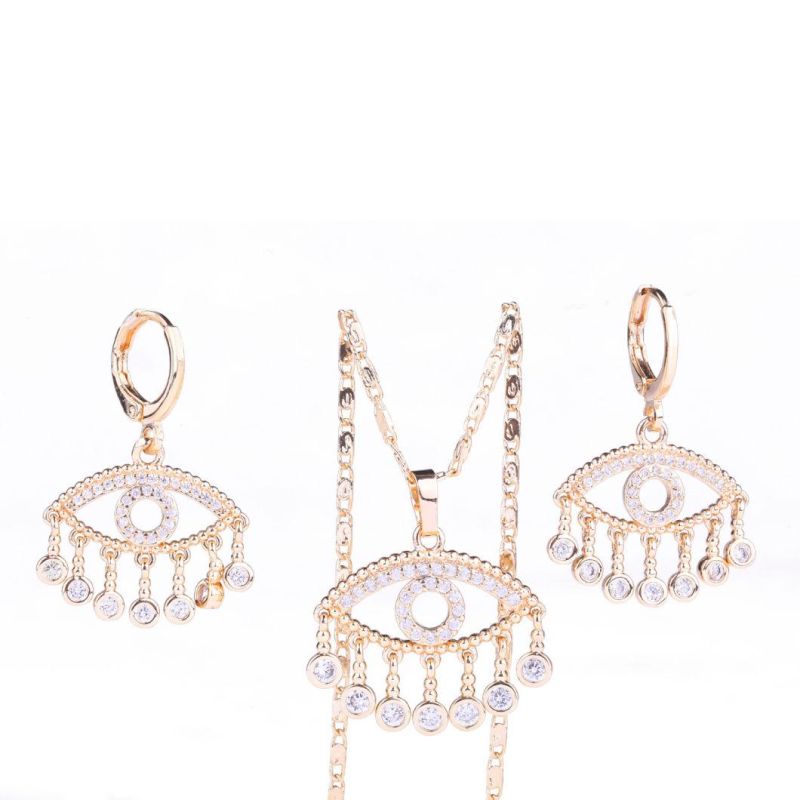 Costume Zirconia 18K Gold Popular Brass Copper Alloy Jewelry with CZ Crystal