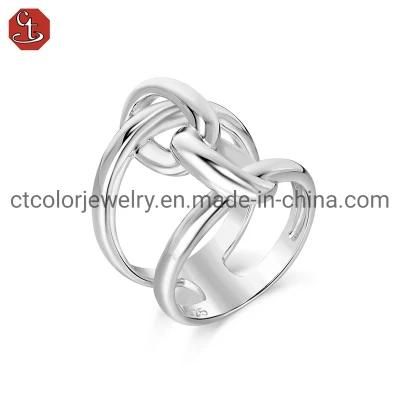 New Design Jewelry Plain Silver Plated 925 Sterling Silver Ring