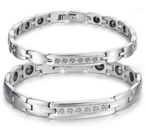 Fashion Stainless Steel Magnetic Bracelets Engraving Bangles for Love Couples