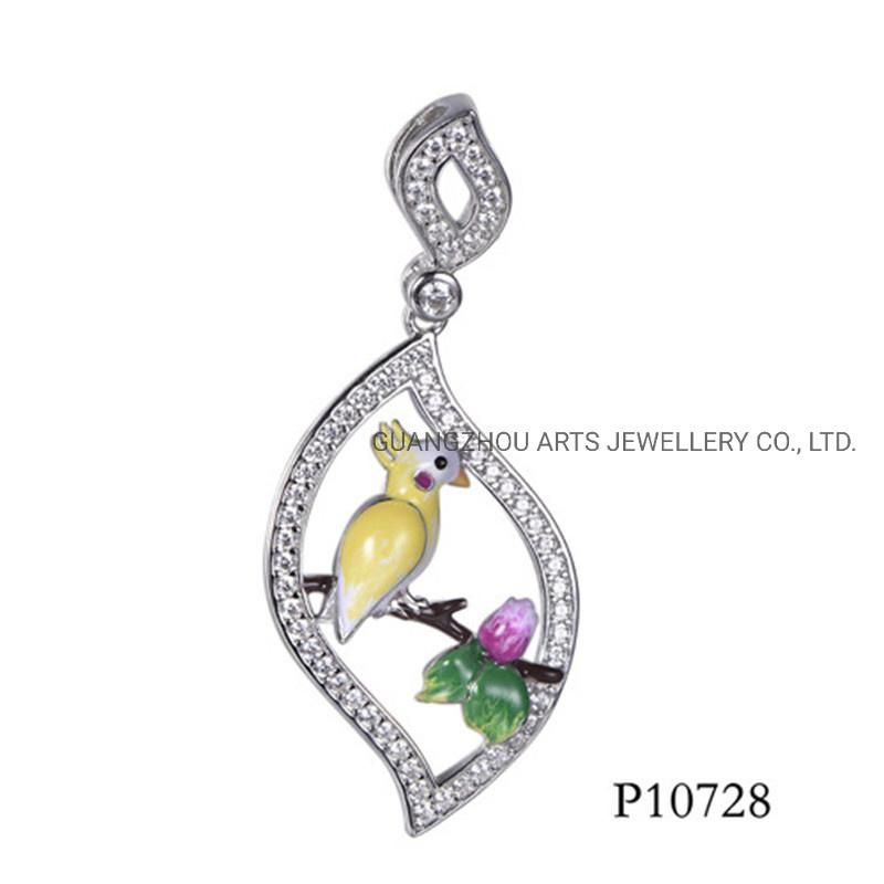 2020 Hotsale Jewelry 925 Sterling Silver Peacock Enamel Pendant