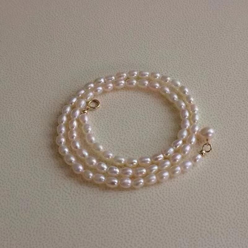 Natural Small Freshwater Pearl 5-6mm Necklace Choker 38cm Light Luxury Retro Wholesale Fashion Jewelry