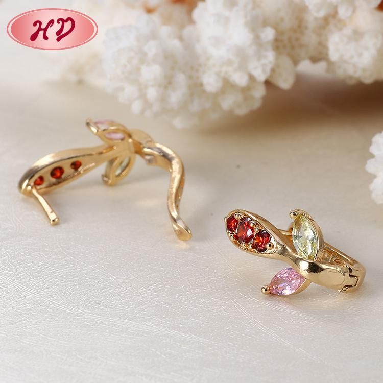 2020 New Fashion Designs Jewelry 18K Gold AAA CZ Stone Hoop Earrings Women